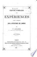 Exposé sommaire des expériences faites à Amsterdam sur la résistance des carènes
