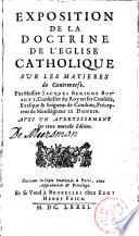 Exposition de la doctrine de l'Eglise catholique sur les matières de controverse