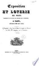 Exposition et loterie des objets donnés en faveur de l'église de St. Étienne à Gand, incendiée en 1838