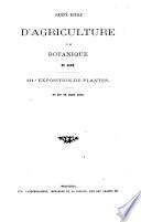 Expositions publiques de la Société d'Agriculture et de Botanique de la ville de Gand