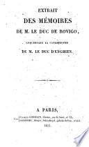 Extrait des Mémoires de M. le duc de Rovigo