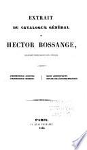 Extrait du catalogue général de Hector Bossange, libraire et commissionnaire pour l'étranger