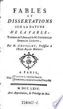 Fables et dissertations sur la nature de la fable