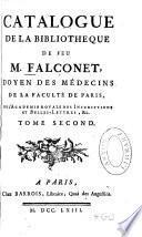 Falconet M. Catalogue de sa Bibliothèque