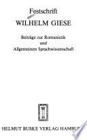 Festschrift Wilhelm Giese