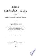 Fêtes célébrées à Lille en 1729