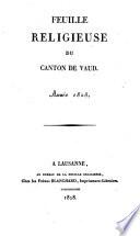 Feuille religieuse du Canton de Vaud