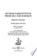 Fictions narratives en prose de l'âge baroque