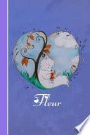 Fleur: Cahier Personnalisé - Fox Avec Coeur - Couverture Souple - 120 Pages - Vide - Notebook - Journal Intime - Scrapbook -