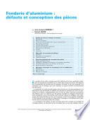 Fonderie D'Aluminium : Defauts et Conception des Pieces