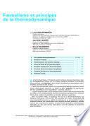 Formalisme et Principes de la Thermodynamique