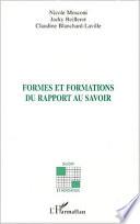 Formes et formations du rapport au savoir