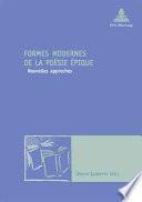 Formes modernes de la poésie épique