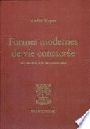 Formes modernes de vie consacrée