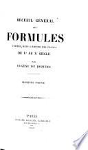 Formulae ad judiciorum ordinem spectantes. Formulae ad jus canonicum et ritus ecclesiasticos spectantes. Epistolae. Omissa. Appendix