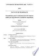 Formulations pour le traitement local de tumeurs solides par hyperthermie à médiation magnétique