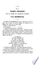 Fragment généalogique de la noble et ancienne famille van Hoobrouck