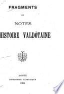 Fragments et notes d'histoire valdôtaine