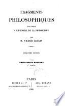 Fragments philosophiques pour servir à l'histoire de la philosophie