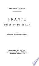 France d'hier et de demain, préambule de Bernard Grasset