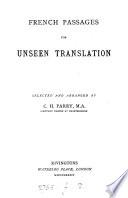 French passages for unseen translation, selected by C.H. Parry