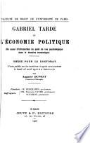 Gabriel Tarde et l'économie politique