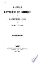 Galerie historique et critique du dix-neuvième siècle
