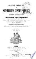 Galerie Nationale des notabilités contemporaines annales biographiques des principaux fonctionnaires, des représentants, ... de la France