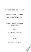 Gandhi devant l'opinion Francaise