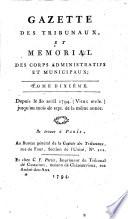 Gazette des nouveaux tribunaux