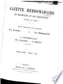 Gazette hebdomadaire de médecine et de chirurgie