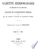 Gazette hebdomadaire de médecine et de chirurgie