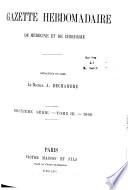 Gazette Hebdomadaire de Medecine et de Chirurgie