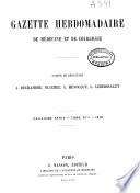 Gazette Hebdomadaire de Medecine et de Chirurgie