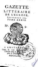 Gazette littéraire de l'Europe