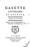 Gazette littéraire de l'Europe
