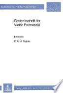 Gedenkschrift for Victor Poznanski
