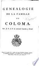 Généalogie de la famille de Coloma