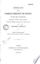 Généalogie de la famille Mignot de Bussy et de ses alliances (Beaujolais, Lyonnais, Forez et Bresse)