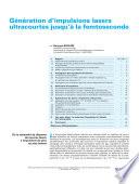 Generation d'Impulsions Lasers Ultracourtes Jusqu a la Femtoseconde