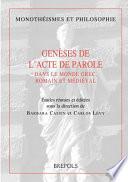 Genèses de l'acte de parole
