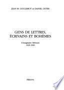 Gens de lettres, écrivains et bohèmes
