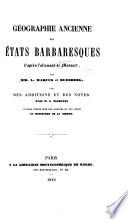 Géographie ancienne des états Barbaresques d'après l'allemand de Mannert