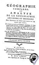 Géographie comparée ou analyse de la géographie ancienne et moderne