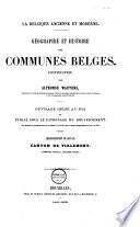 Géographie et histoire des communes belges