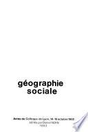 Géographie sociale