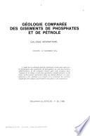 Géologie comparée des gisements, de phosphates et de pétrole