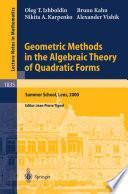 Geometric Methods in the Algebraic Theory of Quadratic Forms