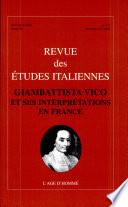 Giambattista Vico et ses interprétations en France
