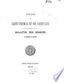 Gilde de Saint-Thomas et de Saint-Luc. Bulletin des séances